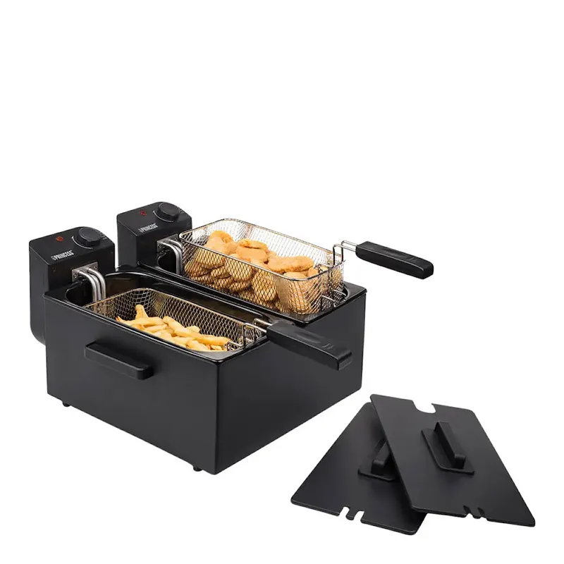 Frityrkoker dobbel 2x3L 1800W svart
